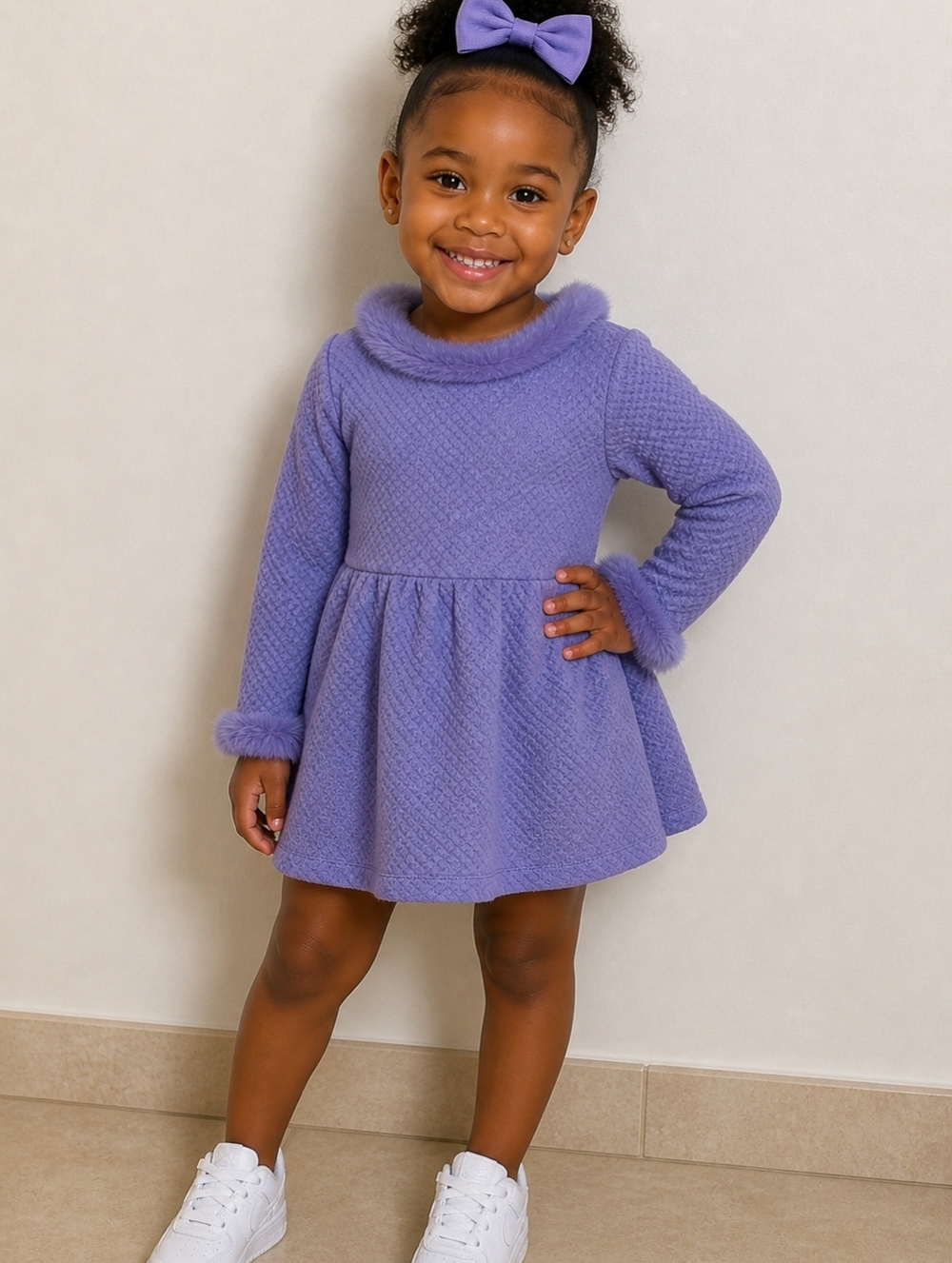 Janie and Jack Textured Lavender Dress